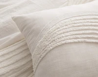 Savary Square Cushion Cover, Geometric, White, 18" x 18"