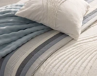 Savary Square Cushion Cover, Geometric, White, 18" x 18"