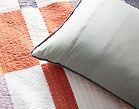 Domino Cotton Quilt Set, Geometric, Orange,