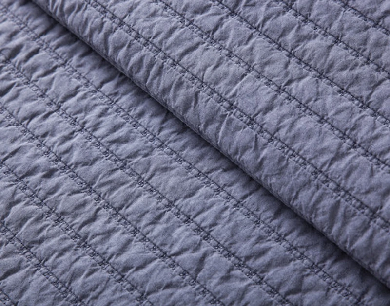 Anchorage Stonewashed Quilt Set, Blue,