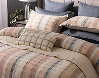 Carmen Duvet Cover, Cotton, Geometric, Orange,