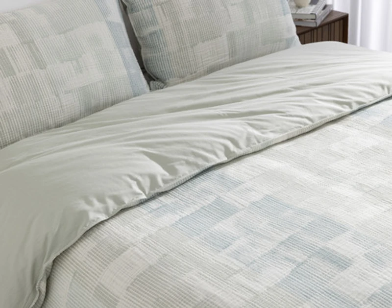Palette Duvet Cover, Cotton, Textured, Blue,