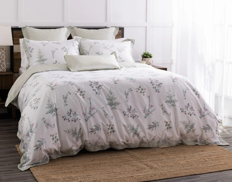 Annika Duvet Cover, TENCEL Lyocell, Floral, White,