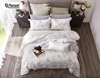 Annika Duvet Cover, TENCEL Lyocell, Floral, White,