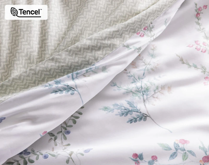 Annika Duvet Cover, TENCEL Lyocell, Floral, White,