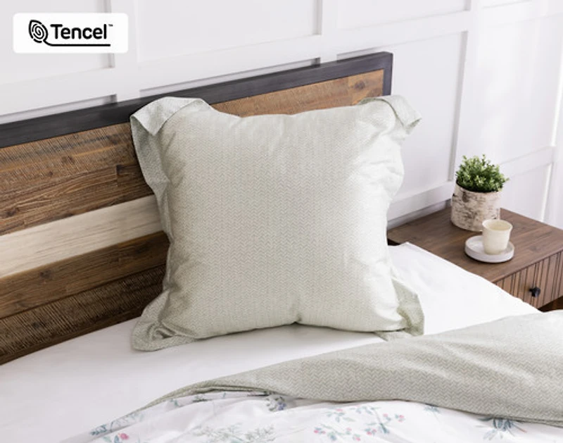 Annika Euro Sham, Geometric, Green, 26" x 26"