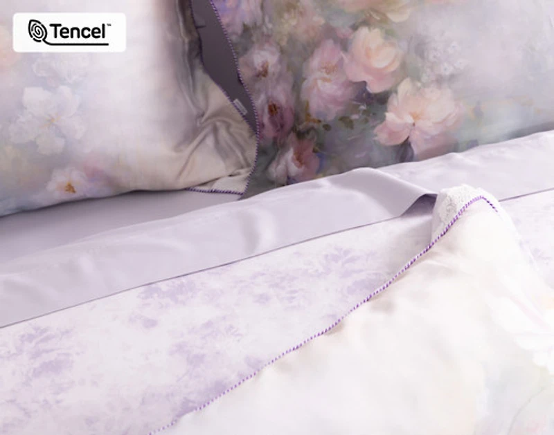 Constance Duvet Cover, TENCEL Lyocell, Floral, Purple,