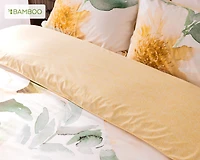 Oriana Duvet Cover, Cotton, Bamboo Floral, Yellow,