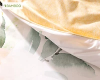 Oriana Duvet Cover, Cotton, Bamboo Floral, Yellow,