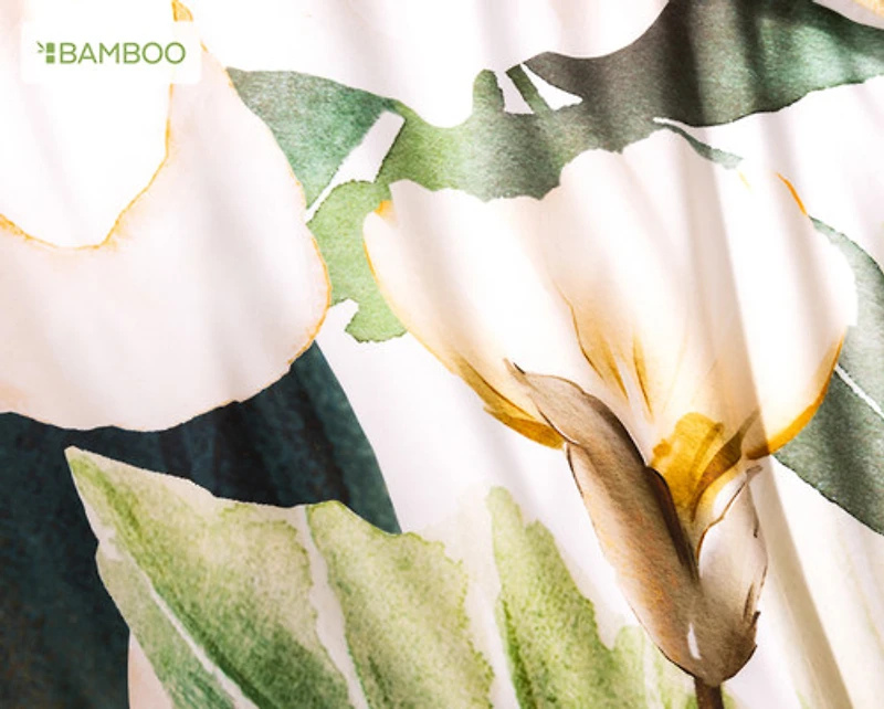 Oriana Duvet Cover, Cotton, Bamboo Floral, Yellow,