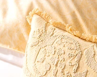 Oriana Boudoir Pillow Cover, Floral, Yellow, 24" x 12"