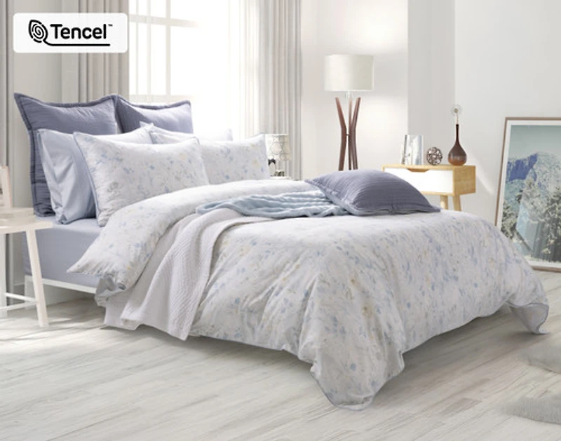 Josephine Duvet Cover, TENCEL Lyocell, Floral, Blue,