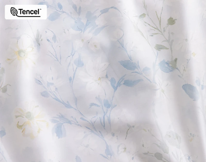 Josephine Duvet Cover, TENCEL Lyocell, Floral, Blue,