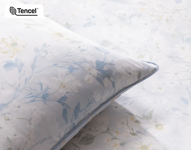 Josephine Pillow Sham, Floral, Blue,