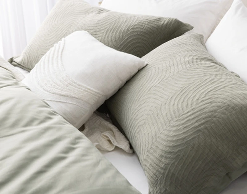 Arden Duvet Cover, TENCEL Lyocell Set, Geometric, Green,