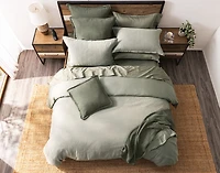 Arden Duvet Cover, TENCEL Lyocell Set, Geometric, Green,