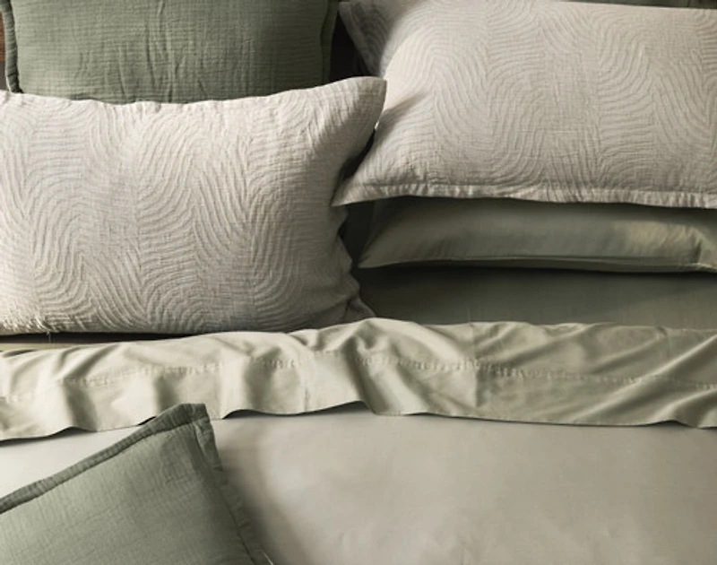 Arden Duvet Cover, TENCEL Lyocell Set, Geometric, Green,