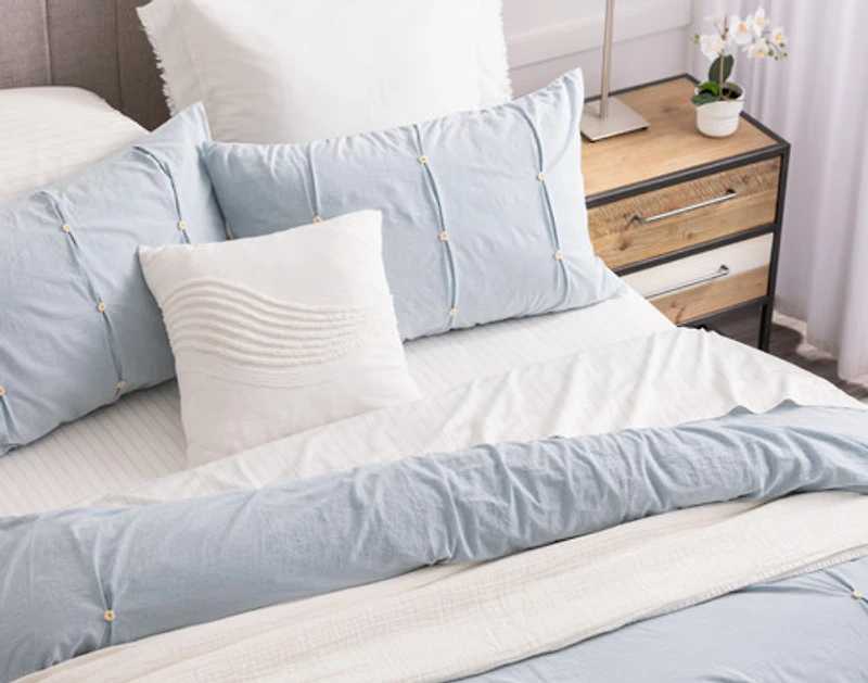 Clio Duvet Cover, Cotton Set, Blue,