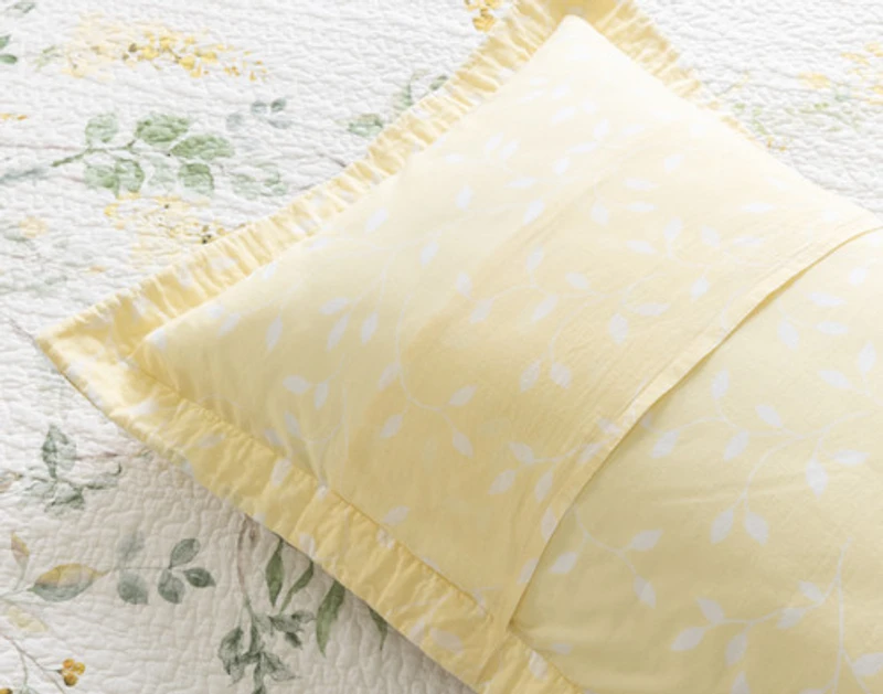 Florian Cotton Quilt Set, Floral, White,