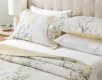 Florian Cotton Quilt Set, Floral, White,