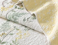 Florian Cotton Quilt Set, Floral, White,