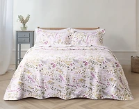 Zoey Cotton Quilt Set, Floral, Pink,