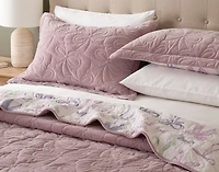Bowknots Velvet Quilt Set, Geometric, Purple,