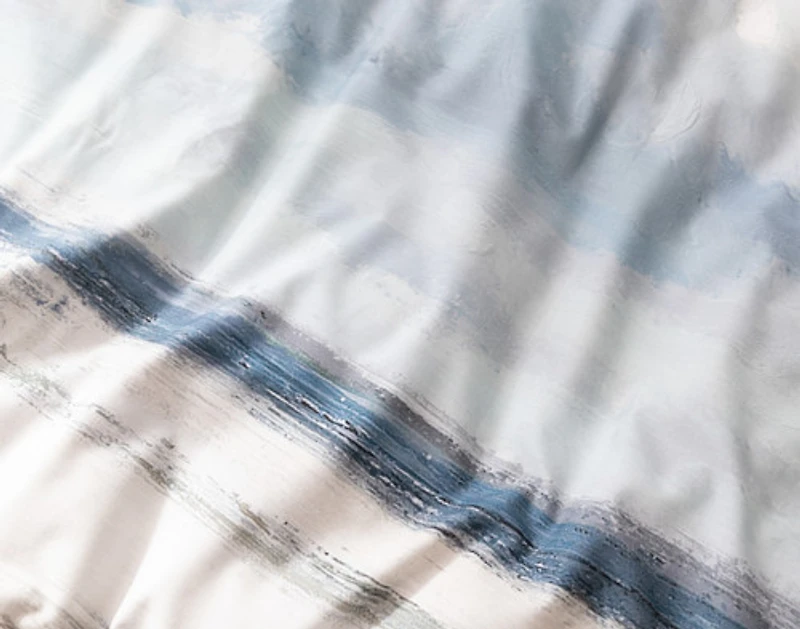 Windswept Duvet Cover, Cotton, TENCEL Lyocell, Scenic, Blue,