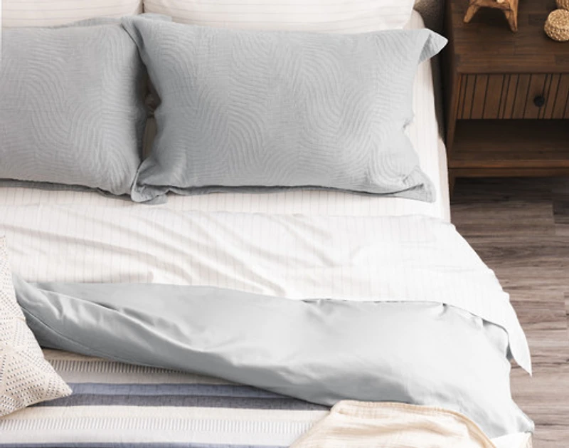 Cielo Duvet Cover, TENCEL Lyocell Set, Geometric, Blue,