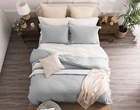 Cielo Duvet Cover, TENCEL Lyocell Set, Geometric, Blue,