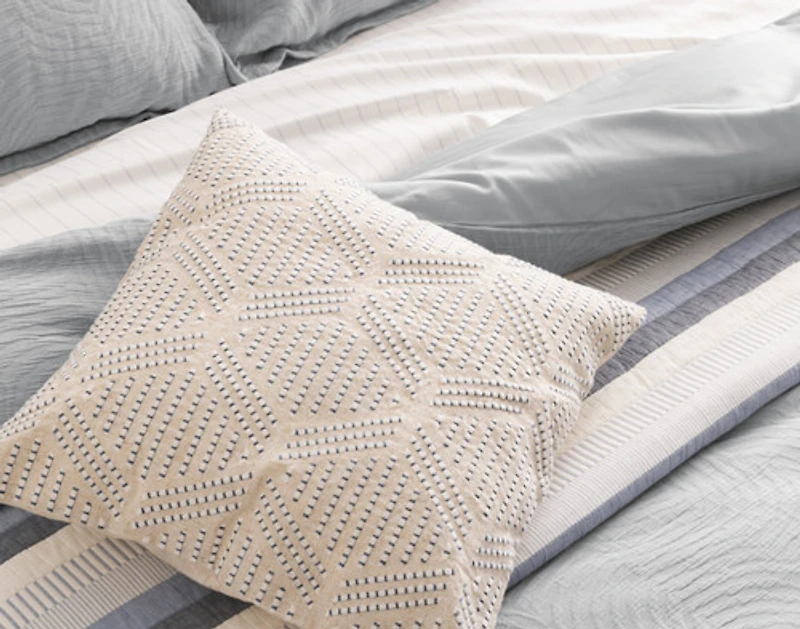 Cielo Duvet Cover, TENCEL Lyocell Set, Geometric, Blue,