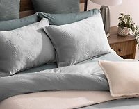 Cielo Duvet Cover, TENCEL Lyocell Set, Geometric, Blue,