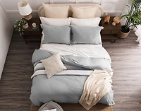 Cielo Duvet Cover, TENCEL Lyocell Set, Geometric, Blue,