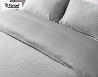 Cielo Duvet Cover, TENCEL Lyocell Set, Geometric, Blue,