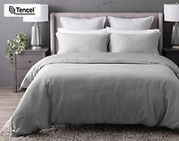 Cielo Duvet Cover, TENCEL Lyocell Set, Geometric, Blue,