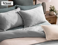 Cielo Duvet Cover, TENCEL Lyocell Set, Geometric, Blue,