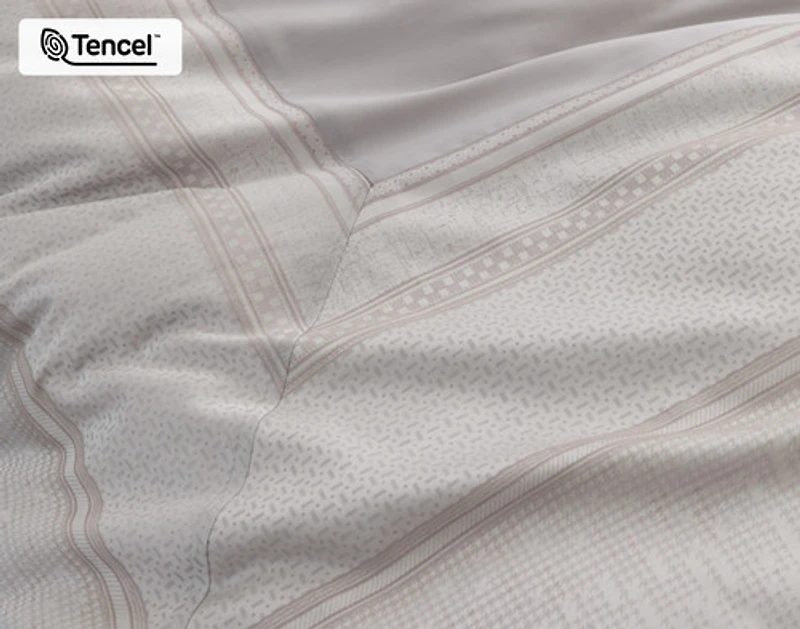 Renley Duvet Cover, TENCEL Lyocell, Geometric, Grey,