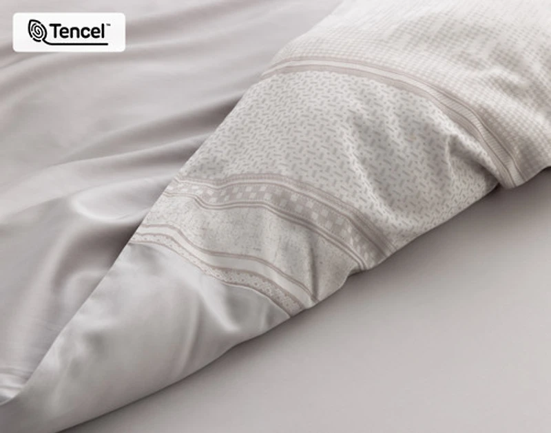 Renley Duvet Cover, TENCEL Lyocell, Geometric, Grey,