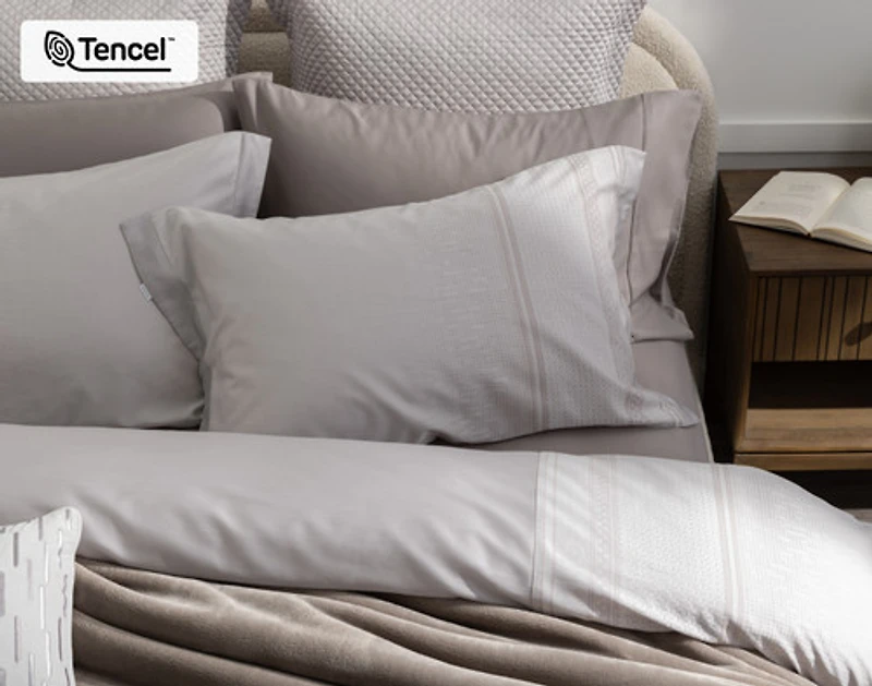Renley Duvet Cover, TENCEL Lyocell, Geometric, Grey,