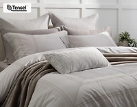 Renley Duvet Cover, TENCEL Lyocell, Geometric, Grey,