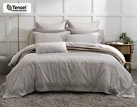 Renley Duvet Cover, TENCEL Lyocell, Geometric, Grey,