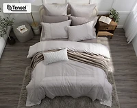 Renley Duvet Cover, TENCEL Lyocell, Geometric, Grey,