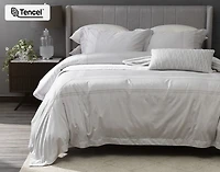 Renley Duvet Cover, TENCEL Lyocell, Geometric, Grey,