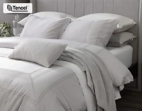 Renley Duvet Cover, TENCEL Lyocell, Geometric, Grey,