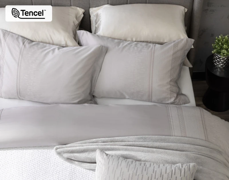 Renley Duvet Cover, TENCEL Lyocell, Geometric, Grey,
