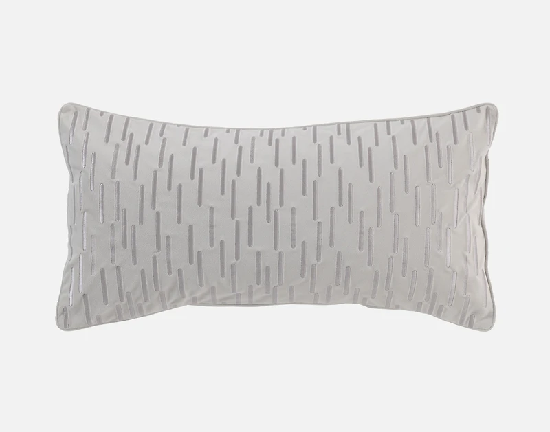 Renley Boudoir Pillow Cover, Geometric, Grey, 24" x 12"