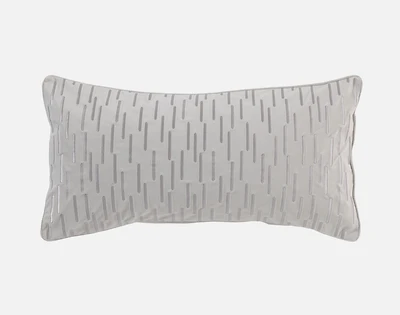 Renley Boudoir Pillow Cover, Geometric, Grey, 24" x 12"