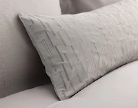 Renley Boudoir Pillow Cover, Geometric, Grey, 24" x 12"