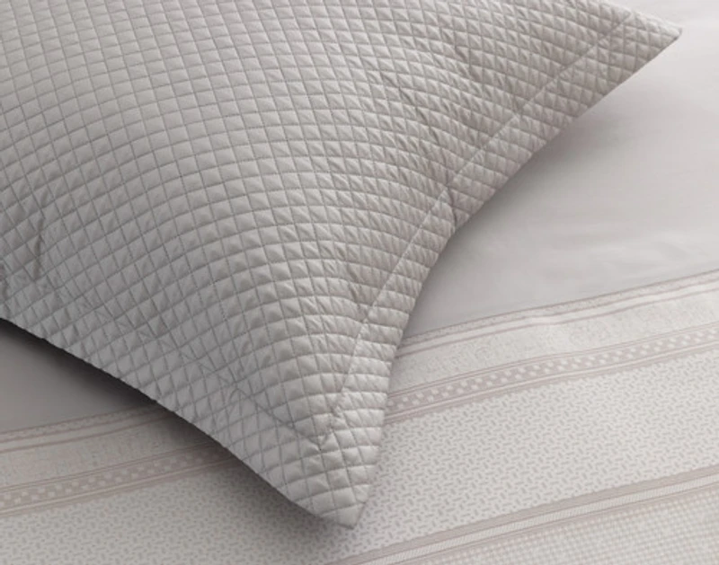 Renley Euro Sham, Geometric, Grey, 26" x 26"
