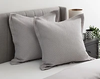 Renley Euro Sham, Geometric, Grey, 26" x 26"